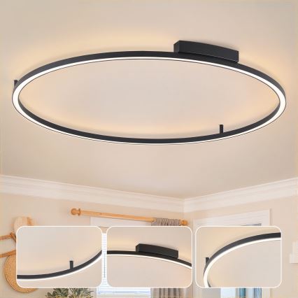 Brilagi - LED-dimmbare Deckenleuchte PORTOFINO LED/85W/230V 3000-6000K Ø 120 cm schwarz + Fernbedienung