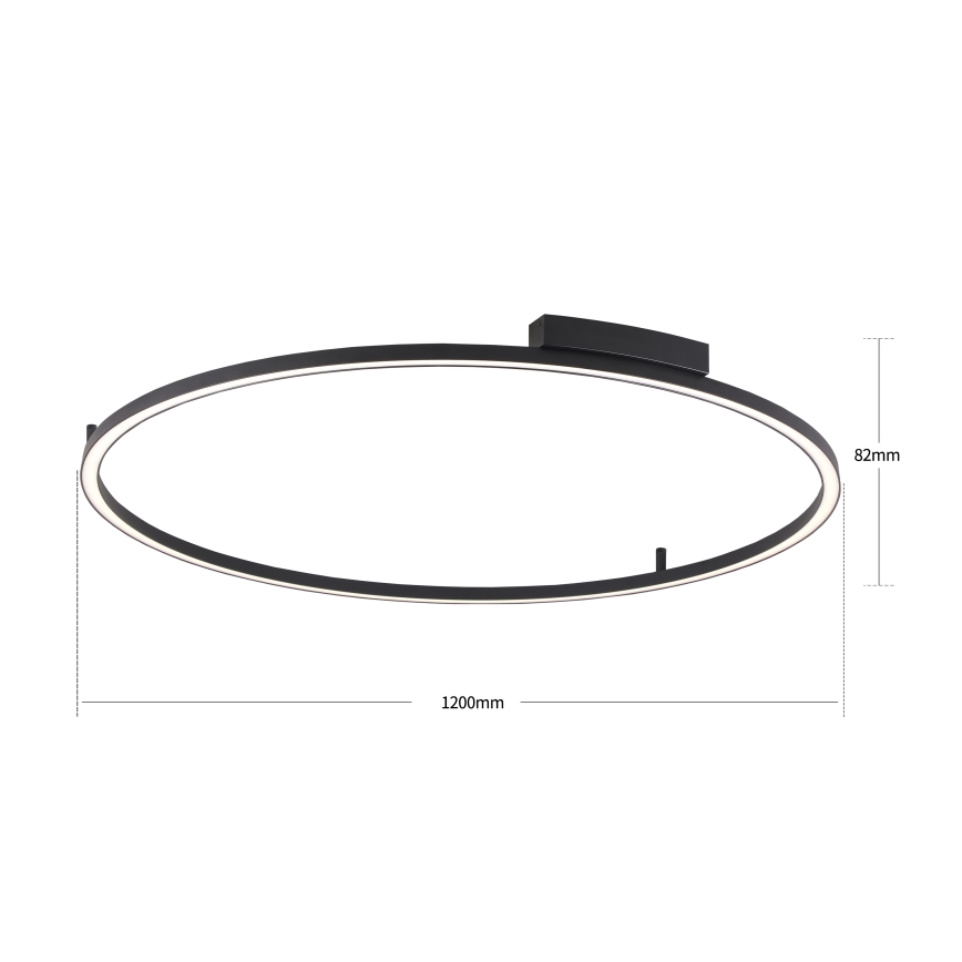 Brilagi - LED-dimmbare Deckenleuchte PORTOFINO LED/85W/230V 3000-6000K Ø 120 cm schwarz + Fernbedienung
