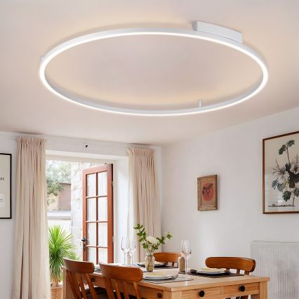Brilagi - PORTOFINO dimmbare LED-Deckenleuchte, 85 W, 230 V, 3000–6000 K, Ø 120 cm, silber + Fernbedienung