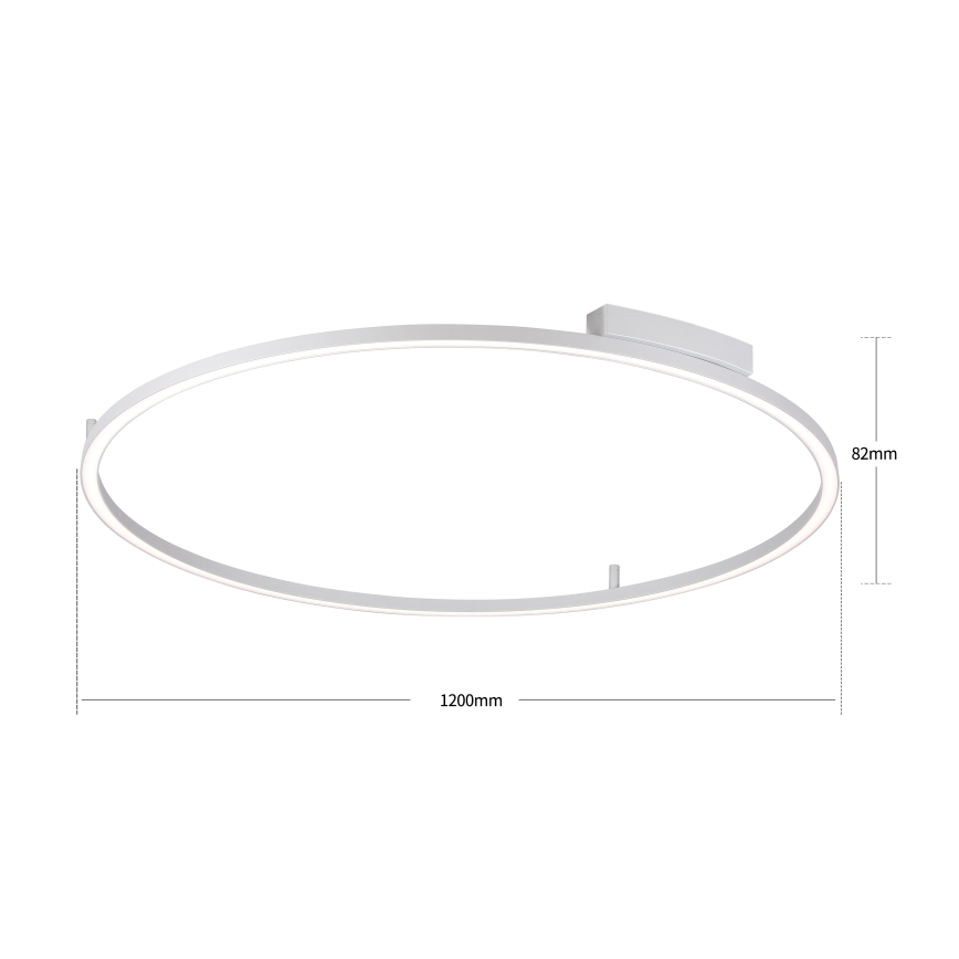 Brilagi - PORTOFINO dimmbare LED-Deckenleuchte, 85 W, 230 V, 3000–6000 K, Ø 120 cm, silber + Fernbedienung