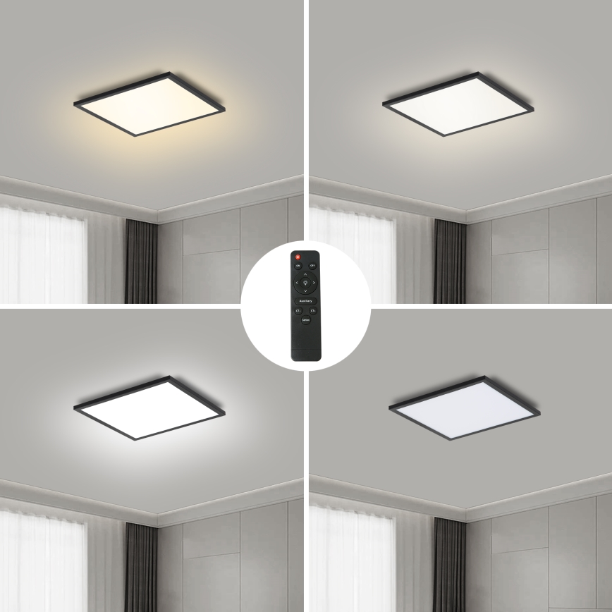BRILAGI - LED-dimmbare Deckenleuchte SLIMFRAME LED/25W/230V 30x30 cm 3000-6000K schwarz + Fernbedienung