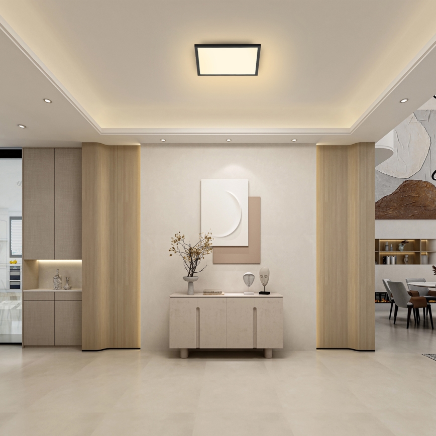BRILAGI - LED-dimmbare Deckenleuchte SLIMFRAME LED/25W/230V 30x30 cm 3000-6000K schwarz + Fernbedienung