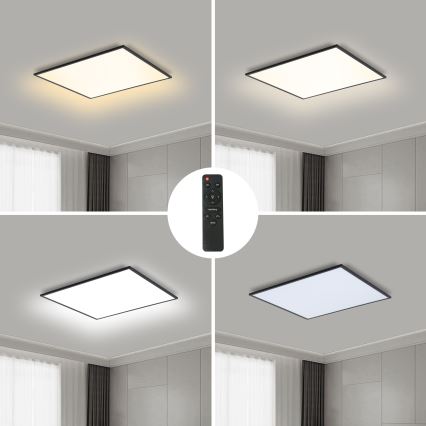Brilagi - Dimmbare LED-Deckenleuchte SLIMFRAME LED/36W/230V 45x45 cm 3000-6000K schwarz + Fernbedienung