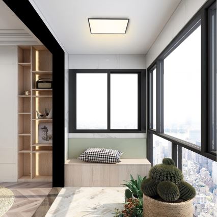 Brilagi - Dimmbare LED-Deckenleuchte SLIMFRAME LED/36W/230V 45x45 cm 3000-6000K schwarz + Fernbedienung