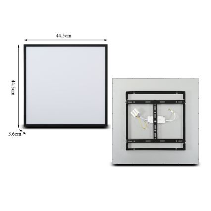 Brilagi - Dimmbare LED-Deckenleuchte SLIMFRAME LED/36W/230V 45x45 cm 3000-6000K schwarz + Fernbedienung
