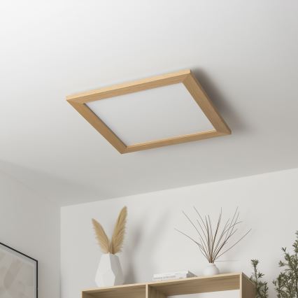 Brilagi - LED-dimmbare Deckenleuchte SLIMFRAME WOOD LED/36W/230V 49,5x49,5 cm 3000-6000K braun + Fernbedienung