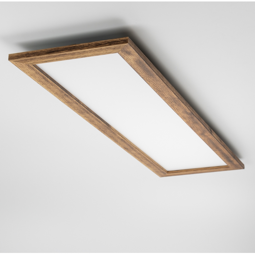 Brilagi - dimmbare LED-Deckenleuchte SLIMFRAME WOOD LED/58W/230V 124x33,7 cm 3000-6000K braun + Fernbedienung
