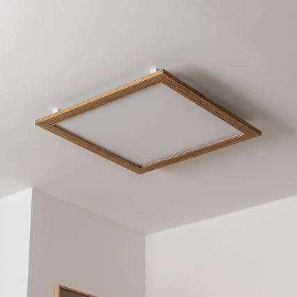 Brilagi - dimmbare LED-Deckenleuchte SLIMFRAME WOOD LED/58W/230V 64x64 cm 3000-6000K braun + Fernbedienung