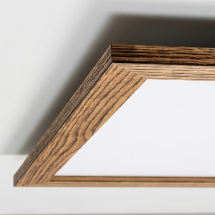 Brilagi - dimmbare LED-Deckenleuchte SLIMFRAME WOOD LED/58W/230V 64x64 cm 3000-6000K braun + Fernbedienung