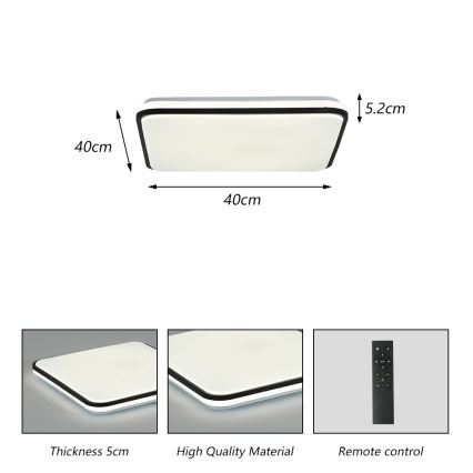 Brilagi - Dimmbare LED-Deckenleuchte SMART LED/28W/230V 3000-6000K 40x40 cm Wi-Fi Tuya + Fernbedienung