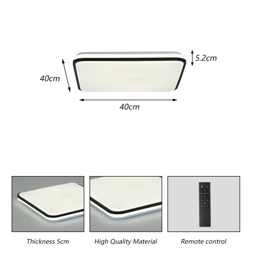 Brilagi - Dimmbare LED-Deckenleuchte SMART LED/28W/230V 3000-6000K 40x40 cm Wi-Fi Tuya + Fernbedienung