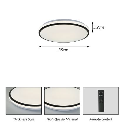 Brilagi - Dimmbare LED-Deckenleuchte SMART LED/28W/230V 3000-6000K d 35 cm Wi-Fi Tuya + Fernbedienung