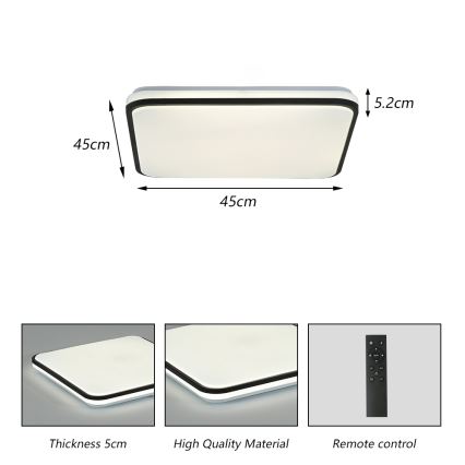 Brilagi - Dimmbare LED-Deckenleuchte SMART LED/36W/230V 3000-6000K 45x45 cm Wi-Fi Tuya + Fernbedienung