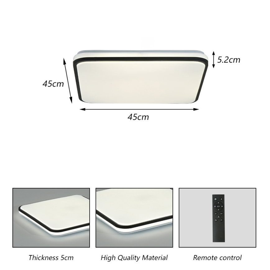 Brilagi - Dimmbare LED-Deckenleuchte SMART LED/36W/230V 3000-6000K 45x45 cm Wi-Fi Tuya + Fernbedienung