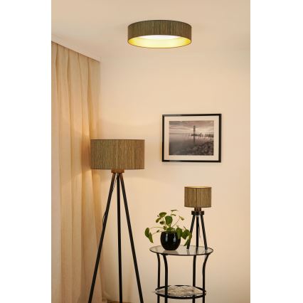 Brilagi - Dimmbare LED-Deckenleuchte VEGAS SHINE LED/24W/230V 3000/4000/6500K Stroh braun/golden + Fernbedienung