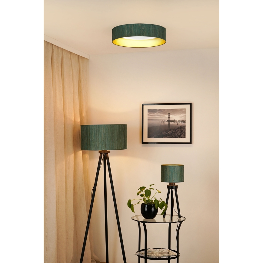 Brilagi - Dimmbare LED-Deckenleuchte VEGAS SHINE LED/24W/230V 3000/4000/6500K Stroh grün/golden + Fernbedienung