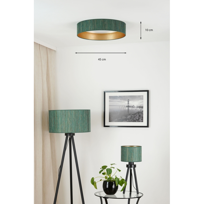 Brilagi - Dimmbare LED-Deckenleuchte VEGAS SHINE LED/24W/230V 3000/4000/6500K Stroh grün/golden + Fernbedienung