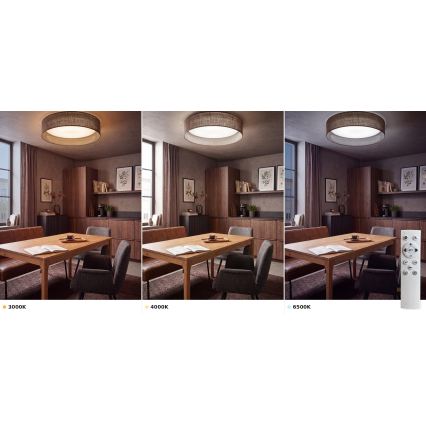 BRILAGI - LED-dimmbare Deckenleuchte VELVET SMART VARI LED/24W/230V 3000-6500K Ø 45 cm braun + Fernbedienung
