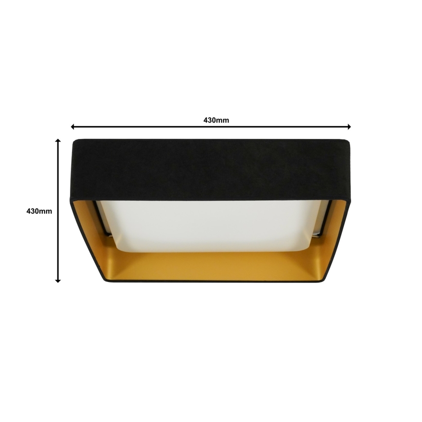 Brilagi - dimmbare LED-Deckenleuchte VELVET SQUARE LED/24W/230V 43x43 cm 3000/4000/6500K + Fernbedienung schwarz