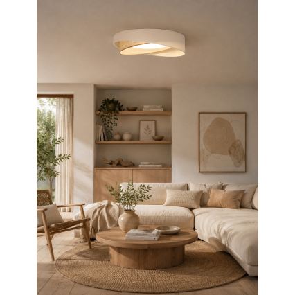 BRILAGI - Dimmbare LED-Deckenleuchte VELVET TWIST LED/36W/230V 3000–6000K Ø 65 cm Wi-Fi Tuya Beacon creme/beige + Fernbedienung