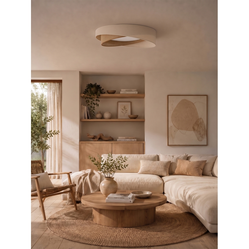 BRILAGI - Dimmbare LED-Deckenleuchte VELVET TWIST LED/36W/230V 3000–6000K Ø 65 cm Wi-Fi Tuya Beacon creme/beige + Fernbedienung