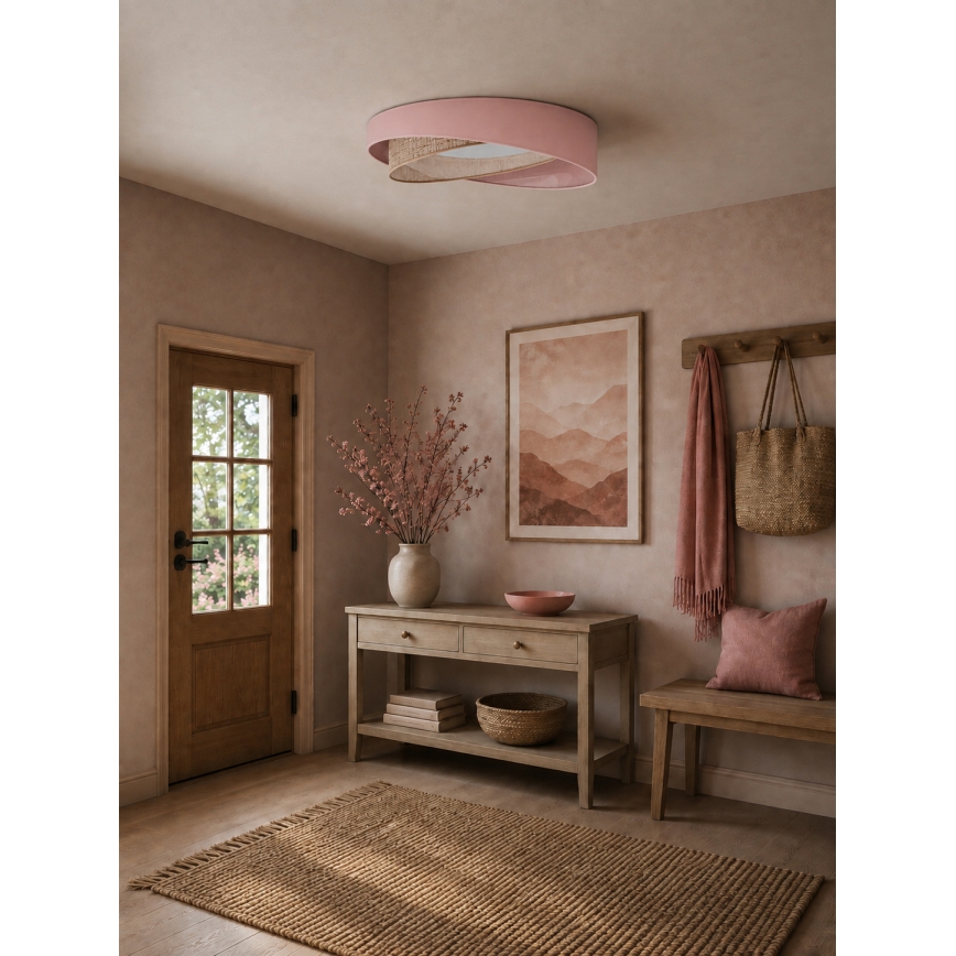 BRILAGI - LED-dimmbare Deckenleuchte VELVET TWIST LED/36W/230V 3000-6000K Ø 65 cm Wi-Fi Tuya Beacon rosa/beige + Fernbedienung