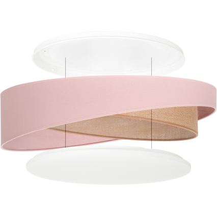 BRILAGI - LED-dimmbare Deckenleuchte VELVET TWIST LED/36W/230V 3000-6000K Ø 65 cm Wi-Fi Tuya Beacon rosa/beige + Fernbedienung