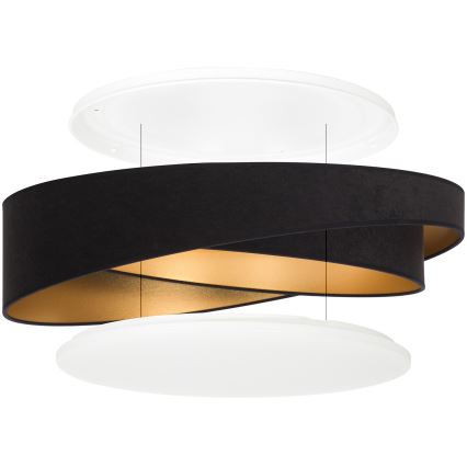 BRILAGI - dimmbare LED-Deckenleuchte VELVET TWIST LED/36W/230V 3000-6000K Ø 65 cm Wi-Fi Tuya Beacon schwarz/gold + Fernbedienung