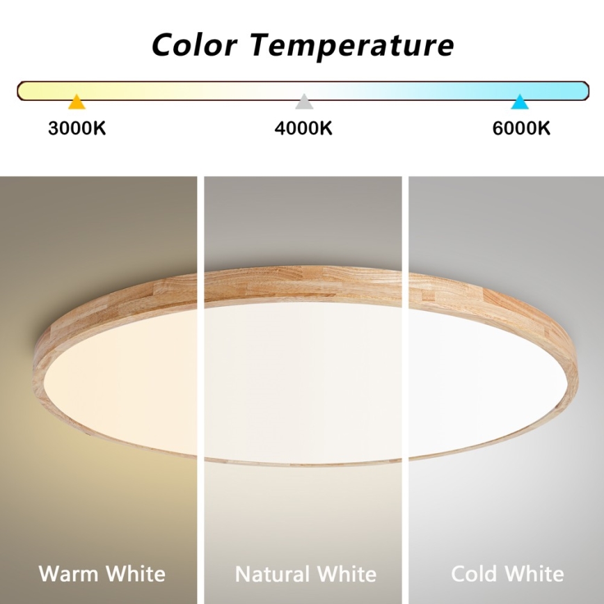 BRILAGI - dimmbare LED-Deckenleuchte WOODLINE LED/128W/230V 3000-6000K Eiche Ø 100 cm + Fernbedienung