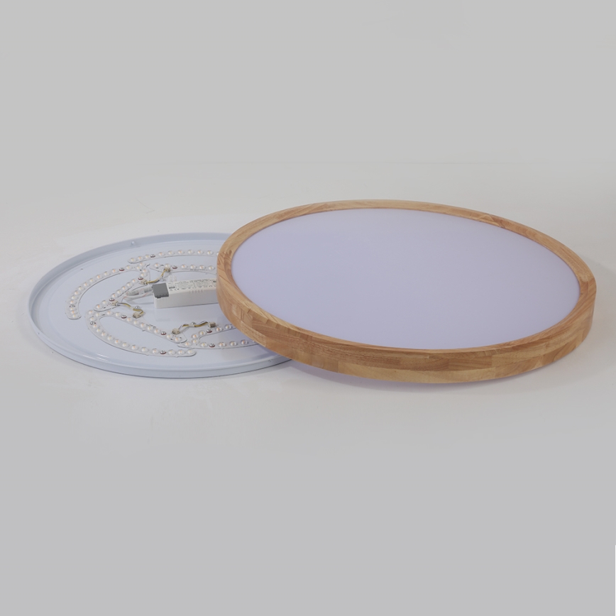 Brilagi - LED-dimmbare Deckenleuchte WOODROUND LED/40W/230V 3000-6000K Ø 60 cm Holz CRI 90 + Fernbedienung