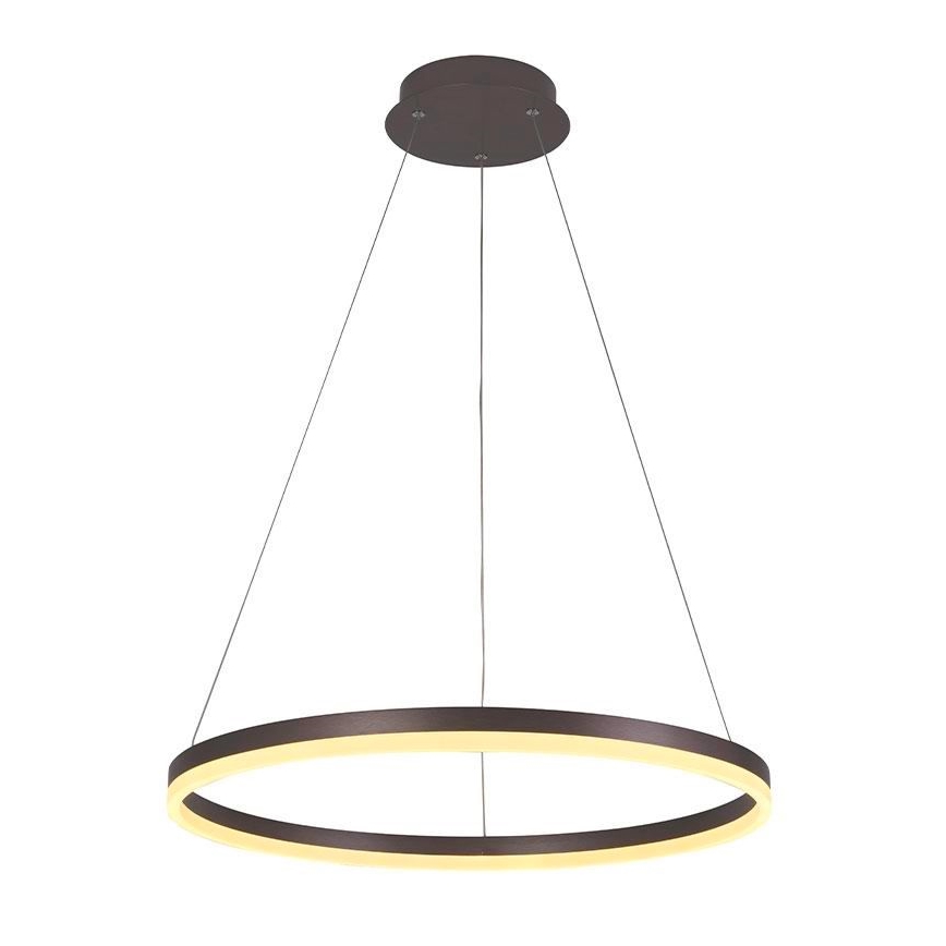 Brilagi - dimmbare LED-Hängeleuchte CIRCLE, 42 W, 230 V, 3000–6500 K, Ø 60 cm, braun, inkl. Fernbedienung