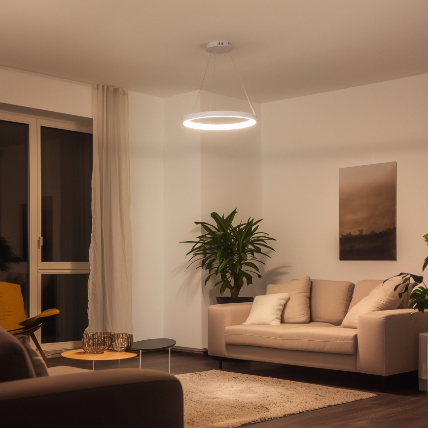 Brilagi - LED-dimmbare Pendelleuchte mit Kabelabhängung FALCON SLIM LED/42W/230V 3000-6500K pr. 50 cm weiß + Fernbedienung