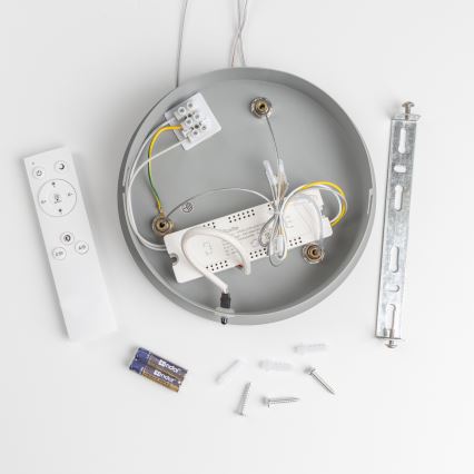 Brilagi - LED dimmbare Pendelleuchte mit Seilaufhängung FALCON LED/40W/230V 3000–6500K Ø 45 cm grau + Fernbedienung