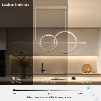 BRILAGI - LED-dimmbare Pendelleuchte mit Kabelaufhängung SIGNATURE LED/53W/230V 3000-6000K 120 cm beige+ Fernbedienung