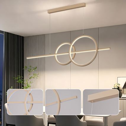 BRILAGI - LED-dimmbare Pendelleuchte mit Kabelaufhängung SIGNATURE LED/53W/230V 3000-6000K 120 cm beige+ Fernbedienung