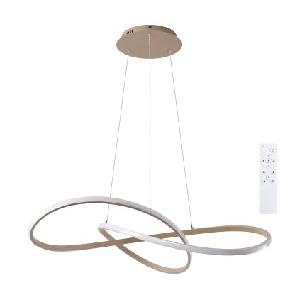 Brilagi - LED-dimmbare Pendelleuchte an Seil INFINITY LED/80W/230V 3000-6000K 80x80 cm beige + Fernbedienung