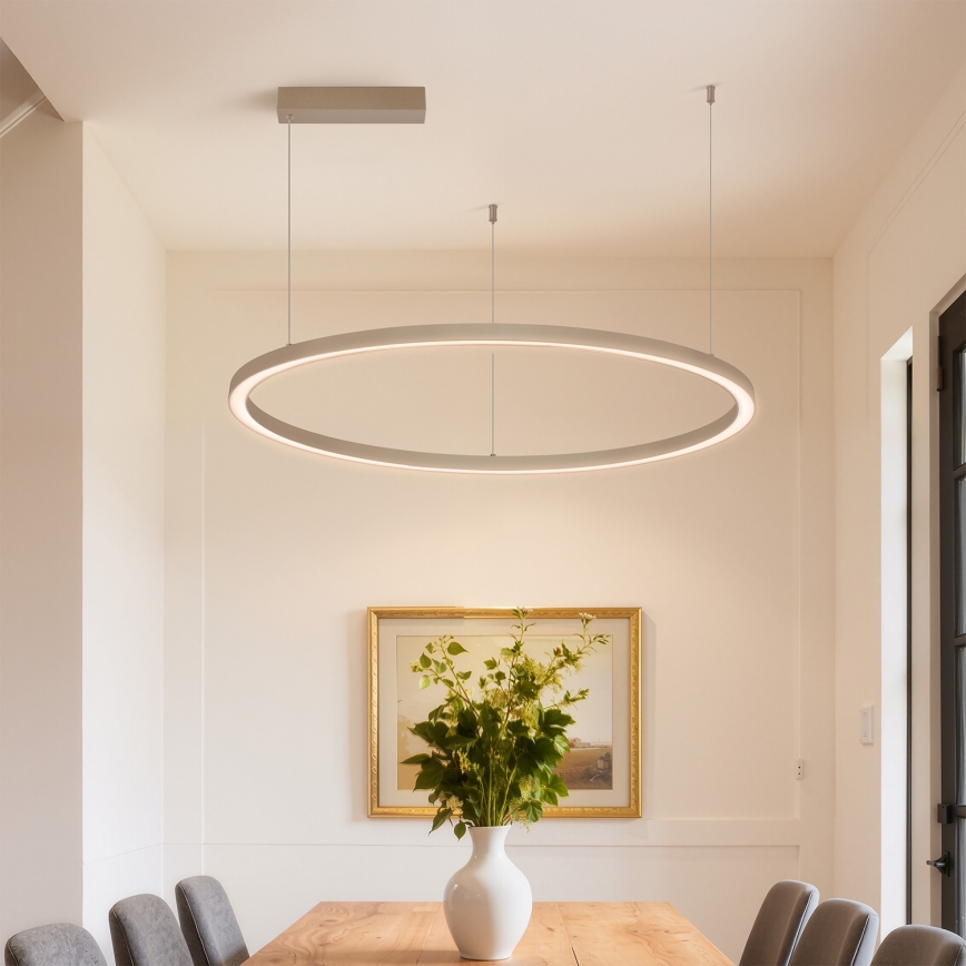 BRILAGI - PORTOFINO LED-dimmbare Pendelleuchte an Kabel, 60W/230V, 3000–6000K, Ø 80 cm, beige + Fernbedienung