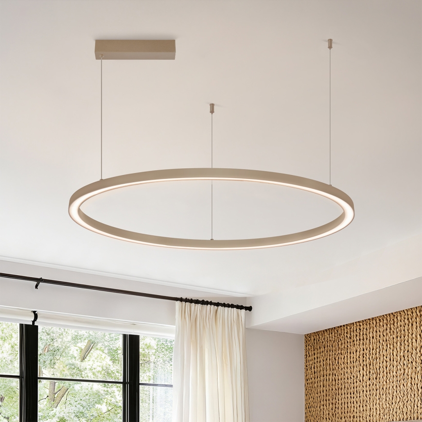 BRILAGI - PORTOFINO LED-dimmbare Pendelleuchte an Kabel, 60W/230V, 3000–6000K, Ø 80 cm, beige + Fernbedienung