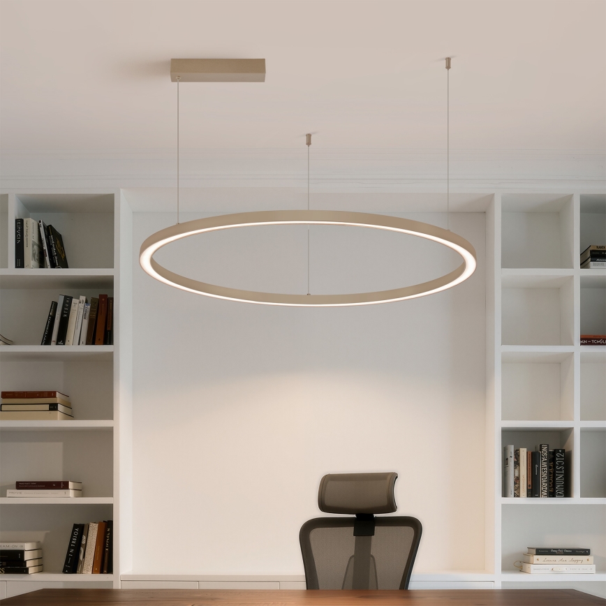 BRILAGI - PORTOFINO LED-dimmbare Pendelleuchte an Kabel, 60W/230V, 3000–6000K, Ø 80 cm, beige + Fernbedienung