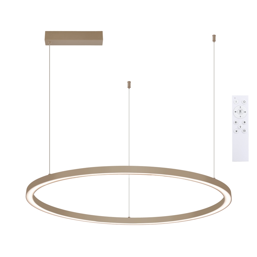 Brilagi - PORTOFINO LED-dimmbare Pendelleuchte an Kabel, 60W/230V, 3000–6000K, Ø 80 cm, beige + Fernbedienung