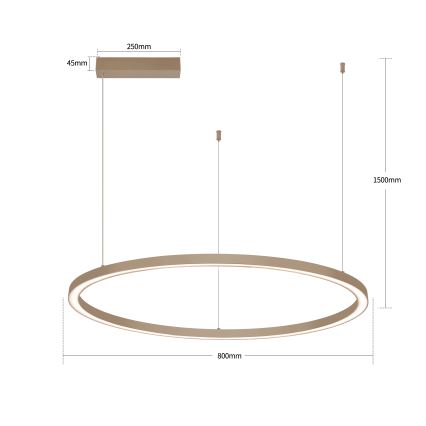 Brilagi - PORTOFINO LED-dimmbare Pendelleuchte an Kabel, 60W/230V, 3000–6000K, Ø 80 cm, beige + Fernbedienung