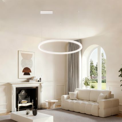 Brilagi - PORTOFINO LED-dimmbare Hängeleuchte an Kabel, LED/60W/230V, 3000–6000K, Ø 80 cm, weiß + Fernbedienung