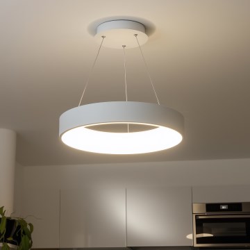 Brilagi - dimmbare LED-Pendelleuchte FALCON, LED/80W/230V, 3000-6500K, Ø 60 cm, Weiß + Fernbedienung