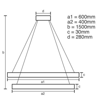 Brilagi - dimmbare LED-Hängeleuchte an Kabel COSMOWAVE LED/115W/230V 3000–6500K + Fernbedienung