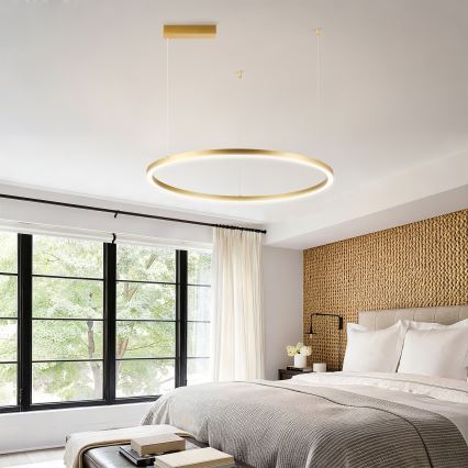 Brilagi - Dimmbare LED-Pendelleuchte an Kabel PORTOFINO LED/60W/230V 3000-6000K Ø 80 cm goldfarben + Fernbedienung