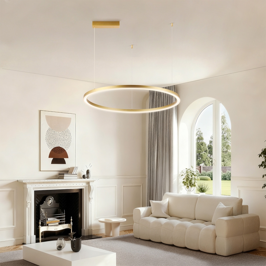Brilagi - Dimmbare LED-Pendelleuchte an Kabel PORTOFINO LED/60W/230V 3000-6000K Ø 80 cm goldfarben + Fernbedienung