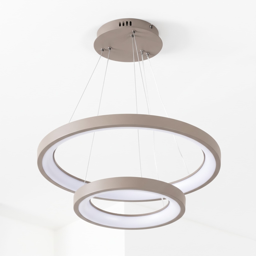 BRILAGI - LED-dimmbar Pendelleuchte mit Seilaufhängung FALCON SLIM LED/68W/230V 3000-6500K Ø 50 cm beige + Fernbedienung