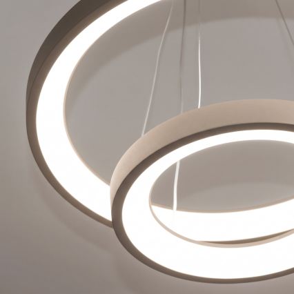 BRILAGI - LED-dimmbar Pendelleuchte mit Seilaufhängung FALCON SLIM LED/68W/230V 3000-6500K Ø 50 cm beige + Fernbedienung