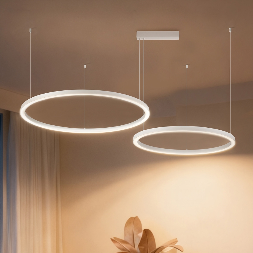 Brilagi - LED dimmbarer Pendelleuchter PORTOFINO an Seilaufhängung LED/98W/230V 3000-6000K weiß + Fernbedienung