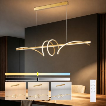 BRILAGI - dimmbare LED-Pendelleuchte mit Seilaufhängung SIGNATURE LED/50W/230V 3000-6000K 120 cm goldfarben + Fernbedienung